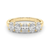 18K Yellow Gold Oval Diamond Wedding Ring
