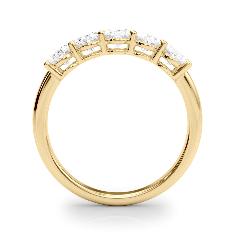18K Yellow Gold Oval Diamond Wedding Ring