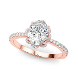 14K Rose Gold Diamond Oval Engagement Ring