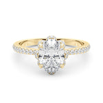 14K Yellow Gold Diamond Oval Engagement Ring