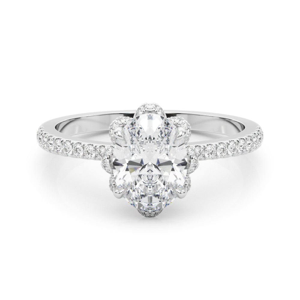 18K White Gold 1/4 CT Diamond Engagement Ring