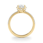 14K Yellow Gold Diamond Oval Engagement Ring