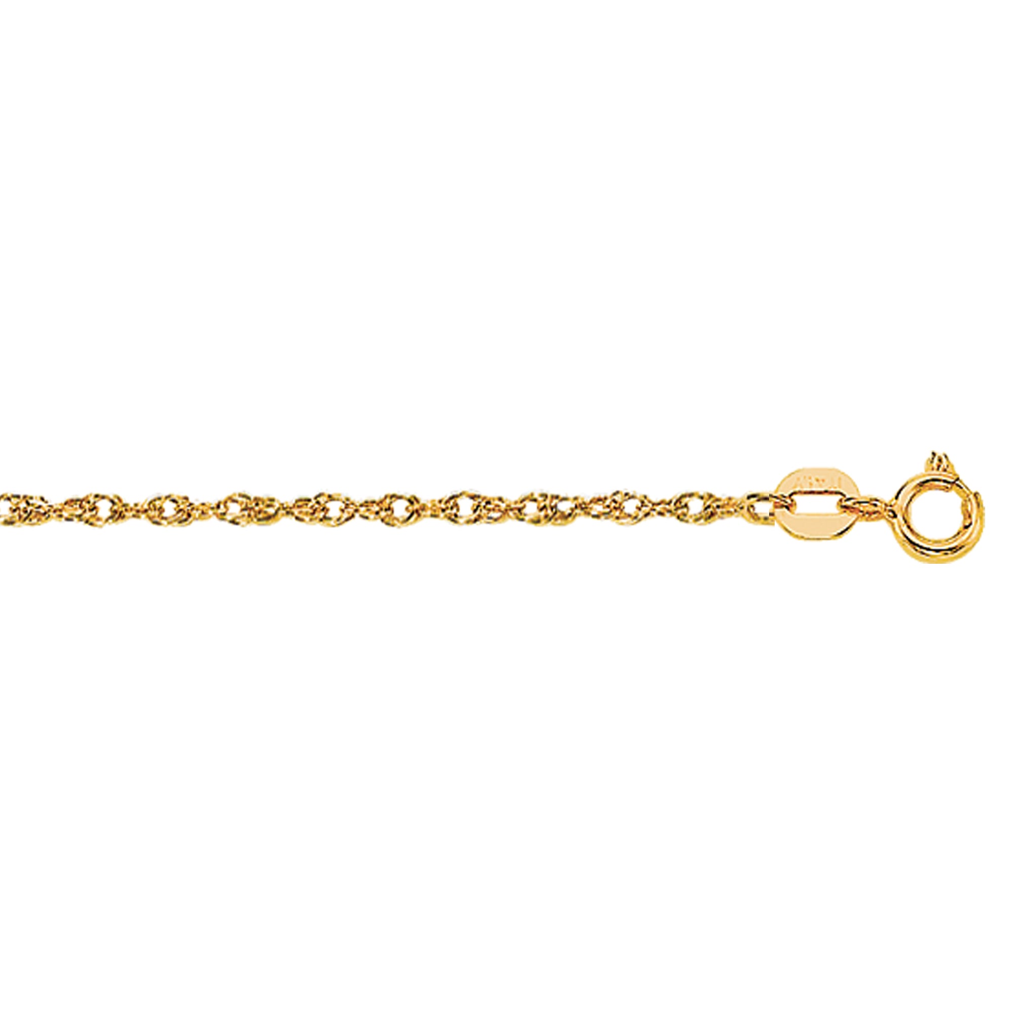 14K Gold 0.85mm Machine Rope Chain (Carded)