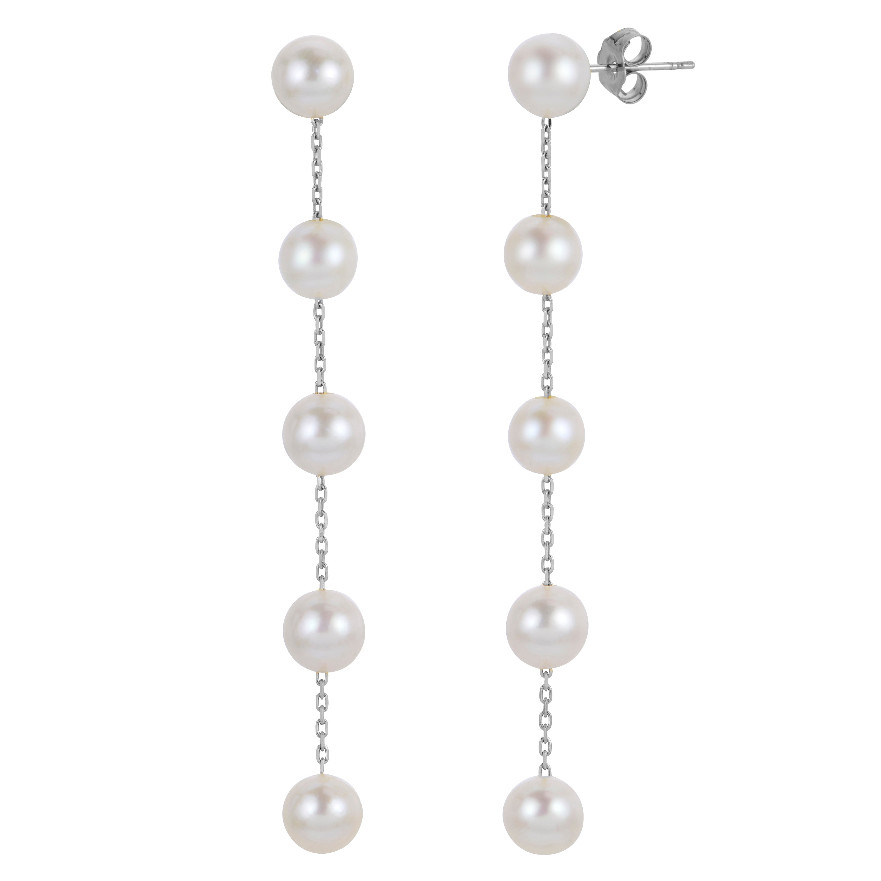 14KT White Gold Freshwater Pearl Earring