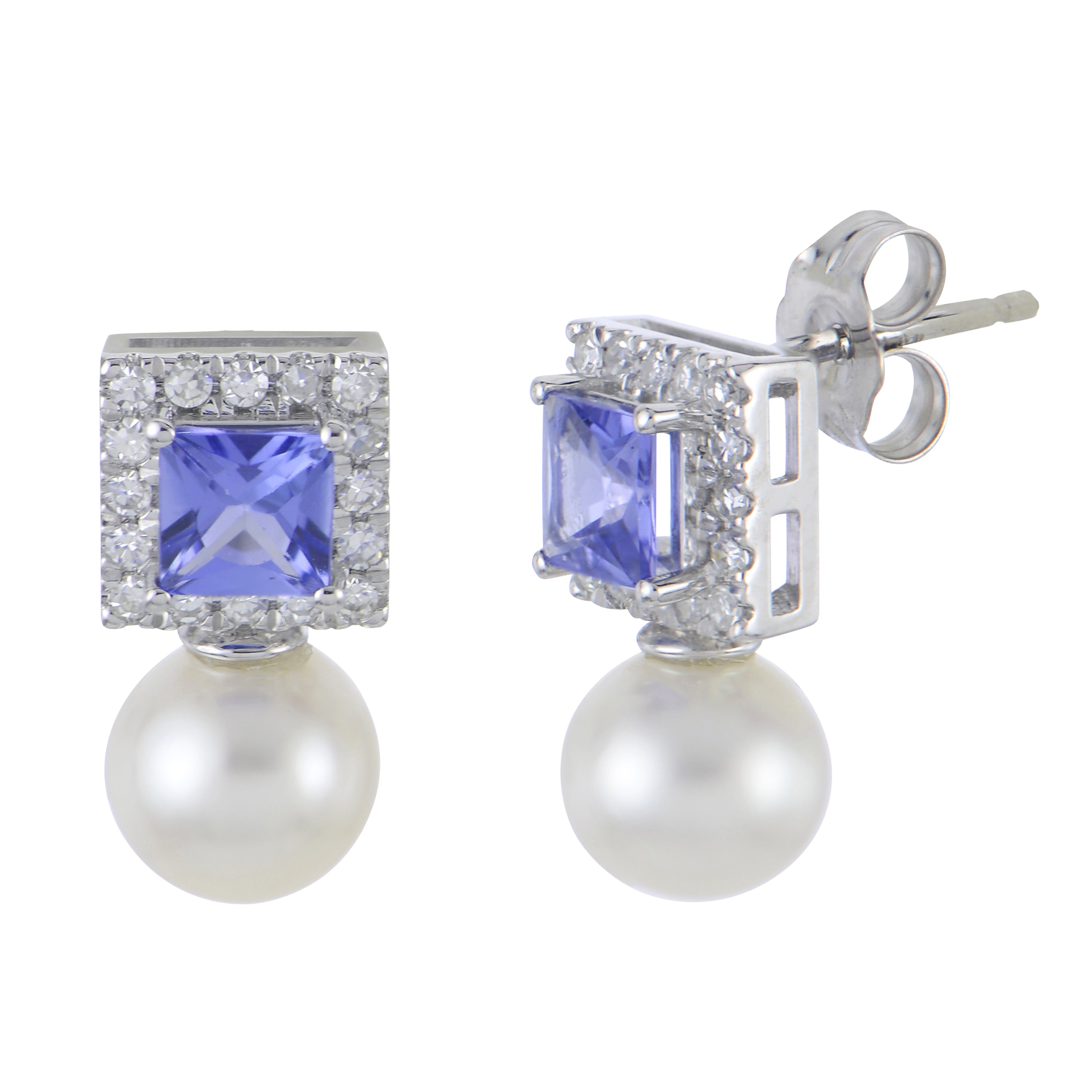 14KT White Gold Freshwater Pearl Earring