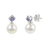 14KT White Gold Freshwater Pearl Earring