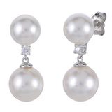 14KT White Gold Akoya Pearl Earring