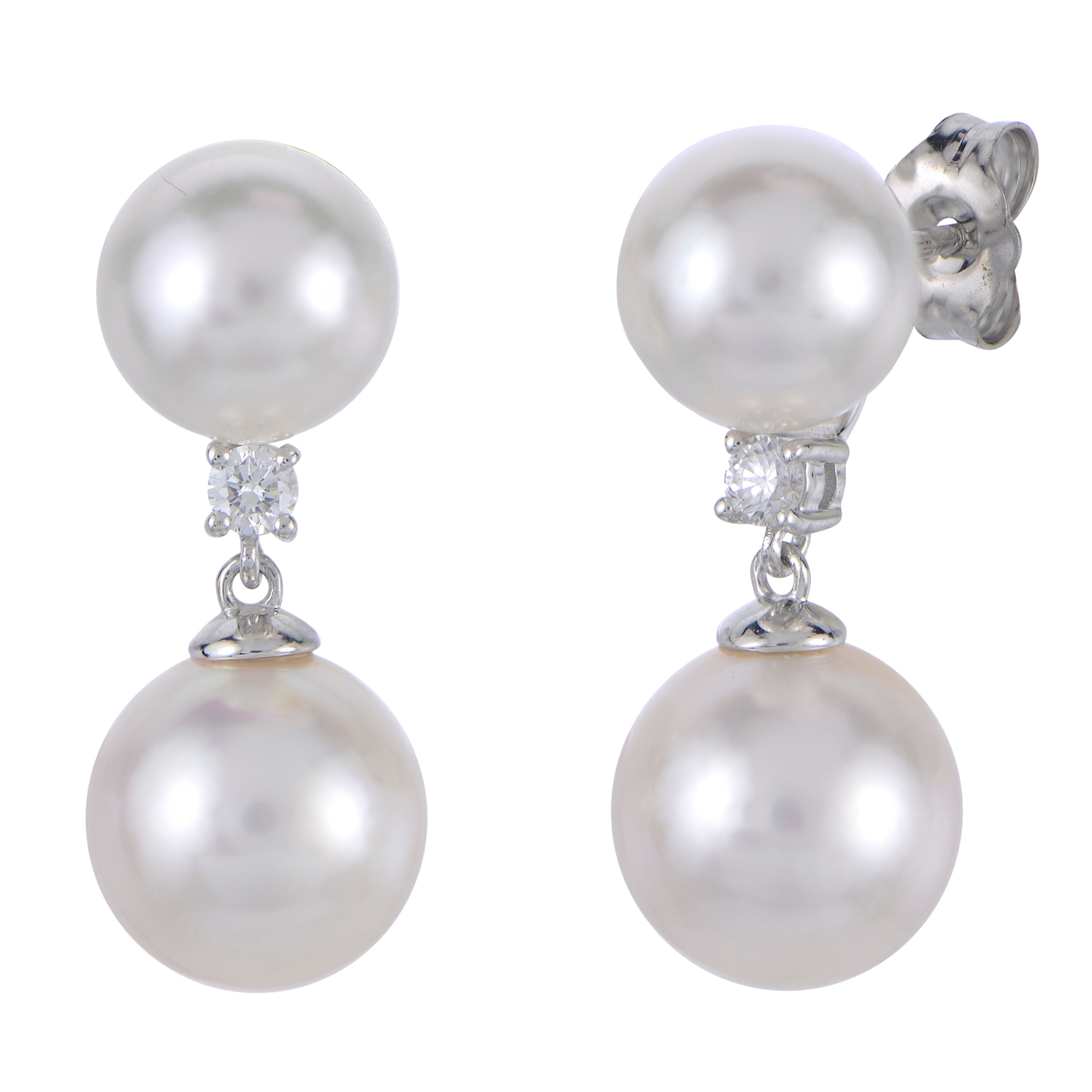 14KT White Gold Akoya Pearl Earring