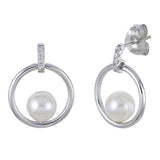 14KT White Gold Akoya Pearl Earring