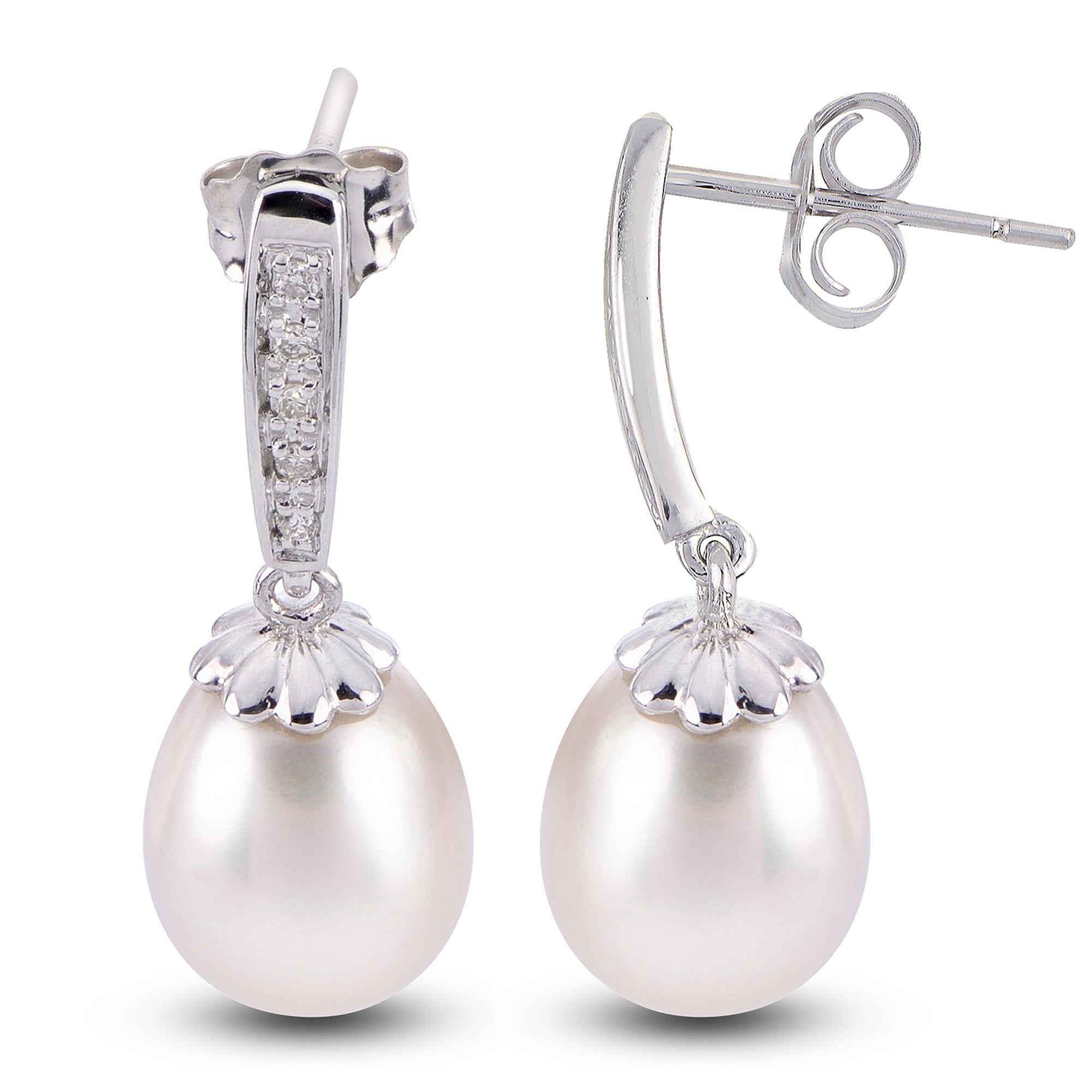 14KT White Gold Freshwater Pearl Earring