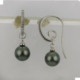 14KT White Gold Tahitian Pearl Earring