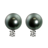 14KT White Gold Tahitian Pearl Earring