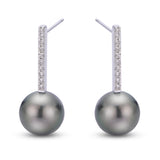 14KT White Gold Tahitian Pearl Earring
