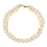 14KT Yellow Gold Freshwater Pearl Bracelet