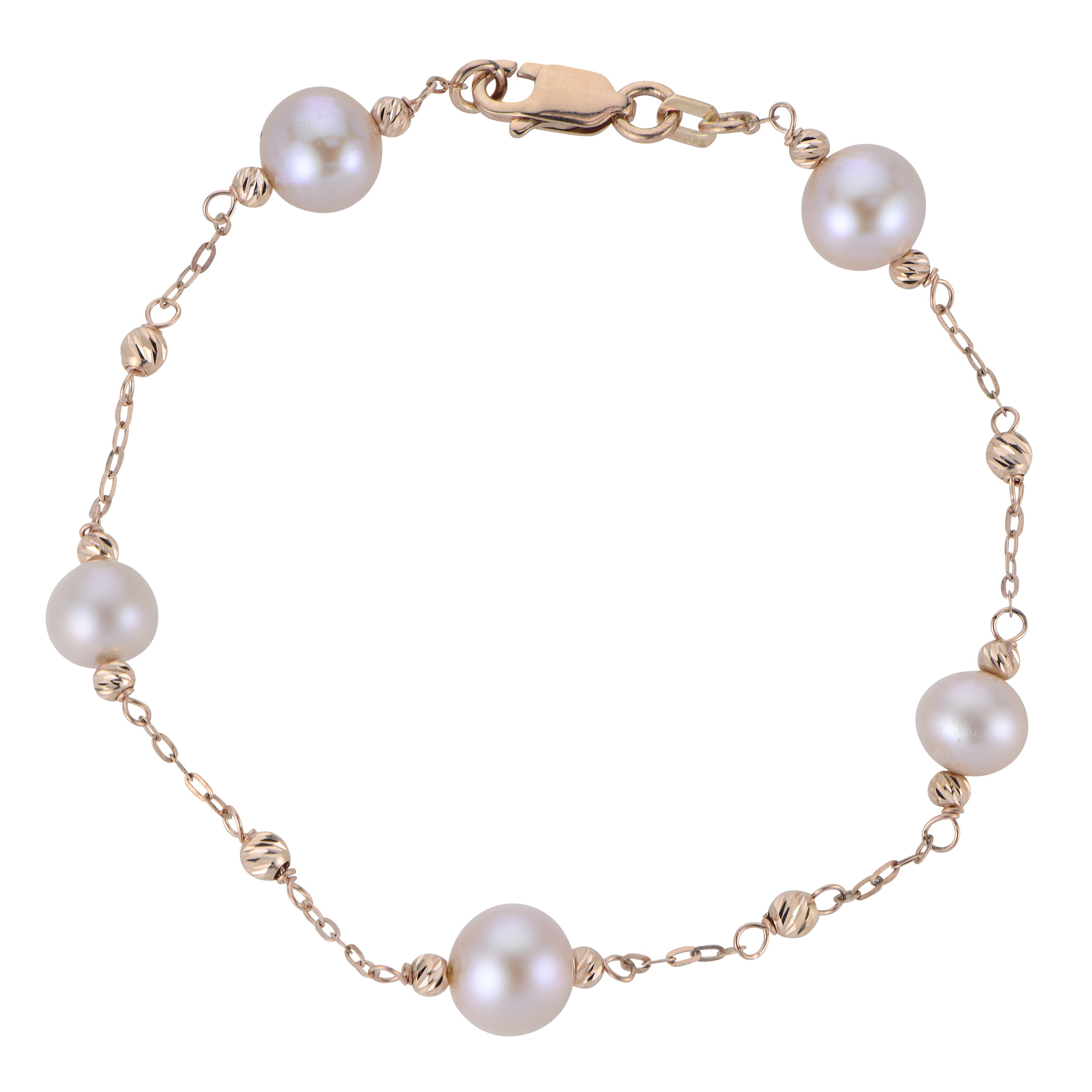 14KT Rose Gold Freshwater Pearl Bracelet