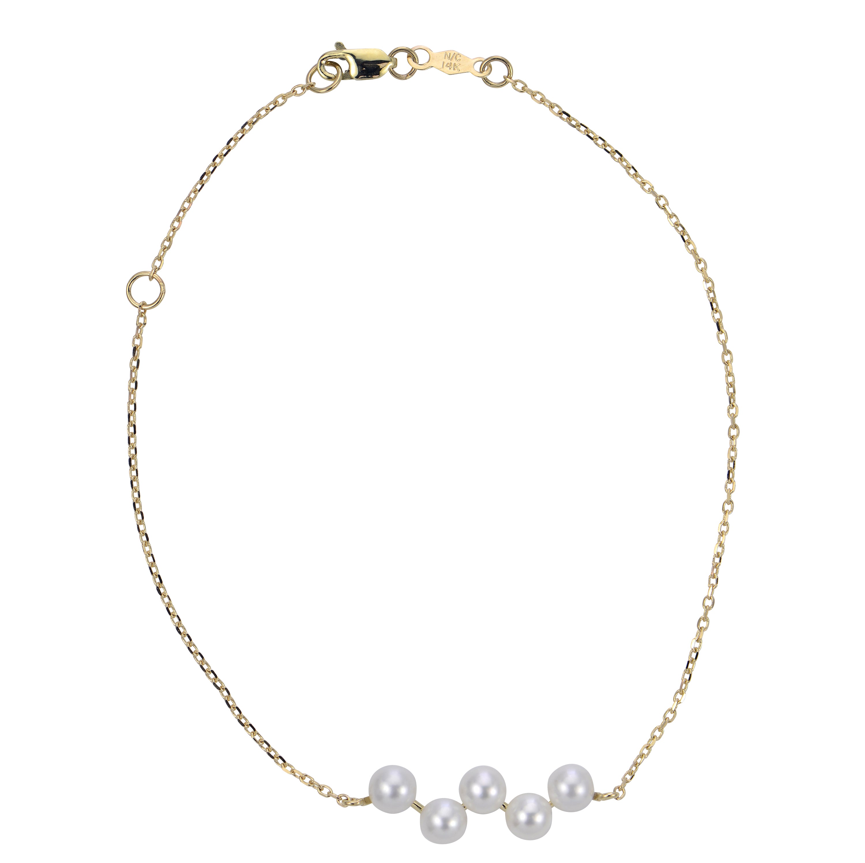 14KT Yellow Gold Freshwater Pearl Bracelet