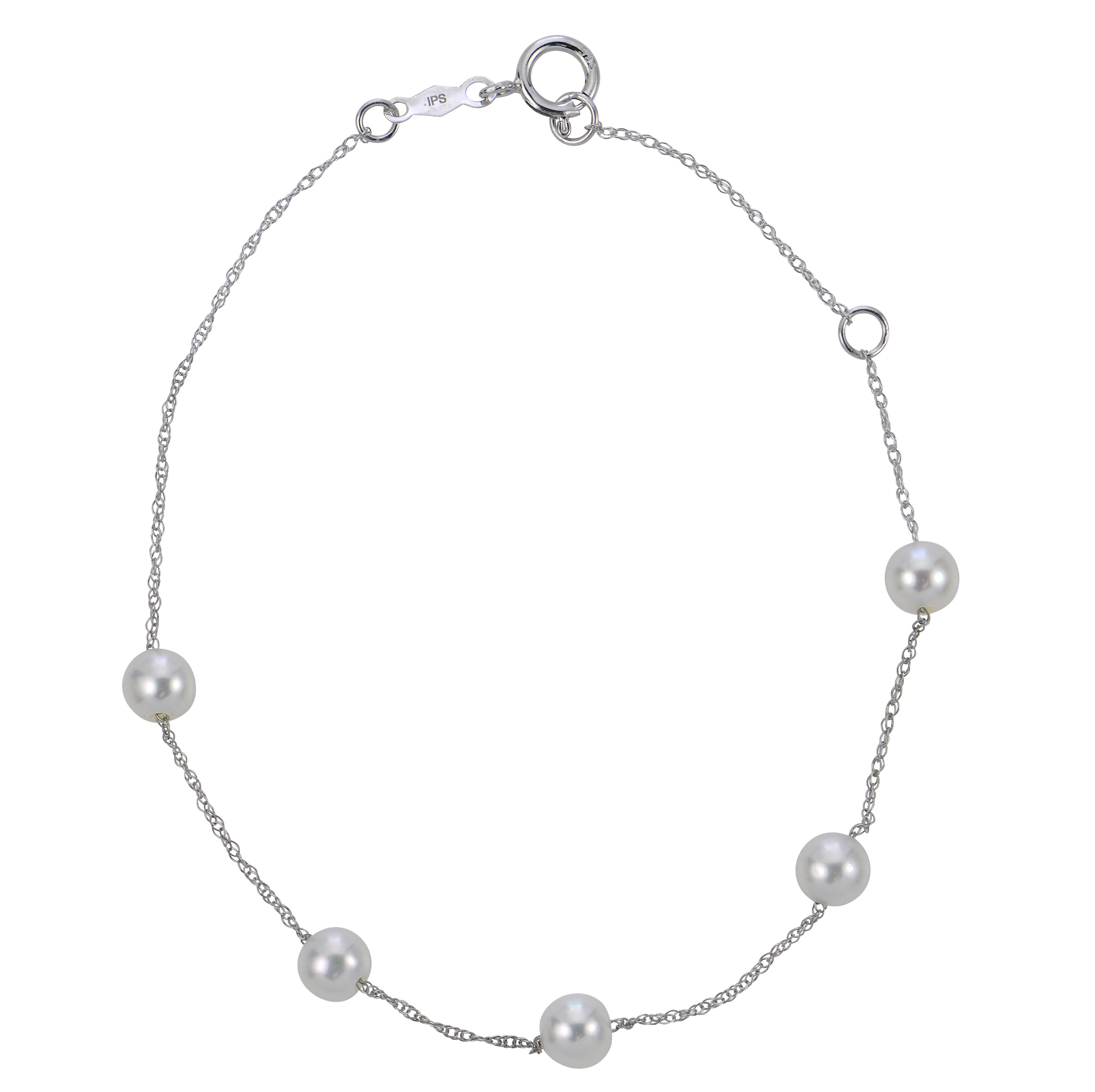 14KT White Gold Freshwater Pearl Bracelet