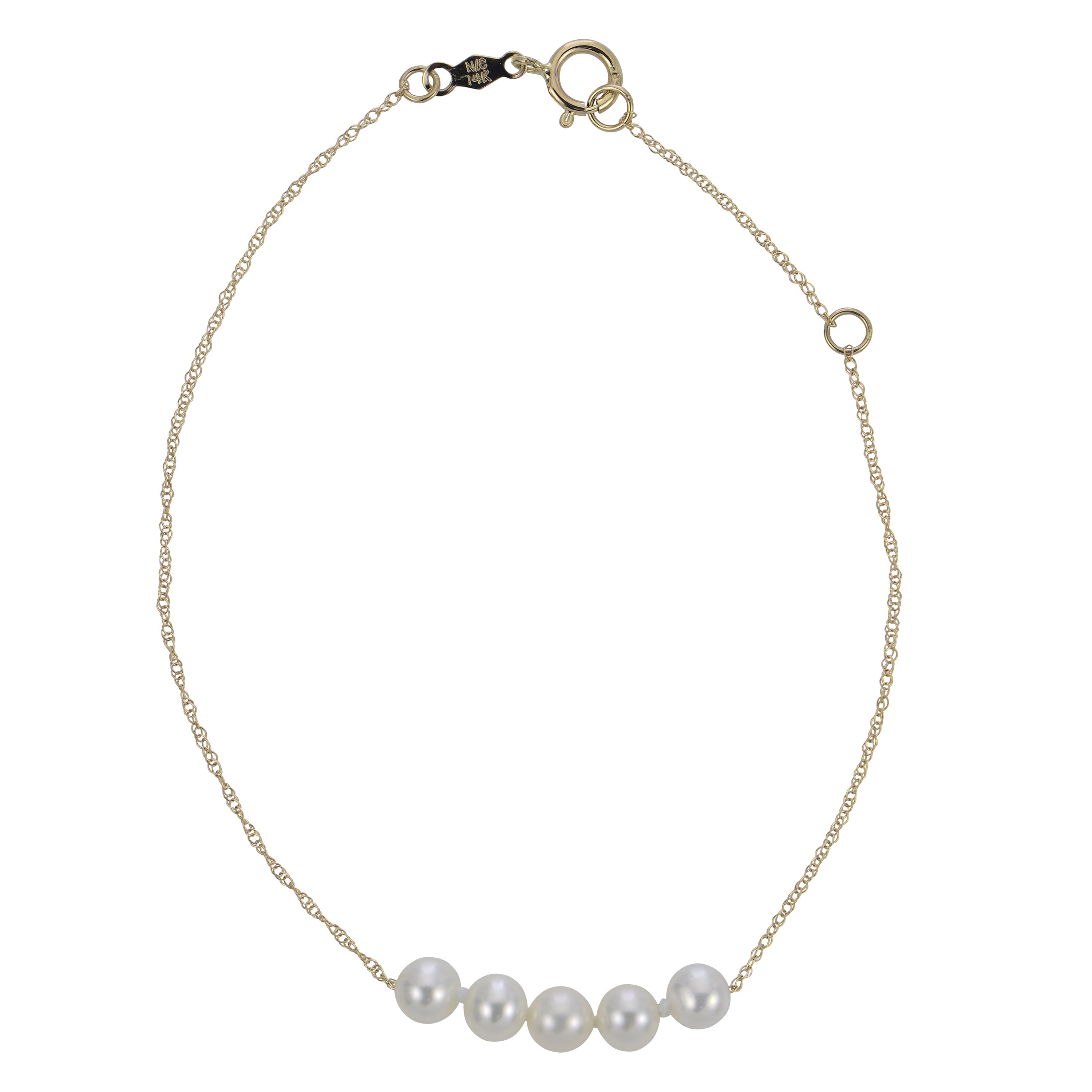 14KT Yellow Gold Freshwater Pearl Bracelet
