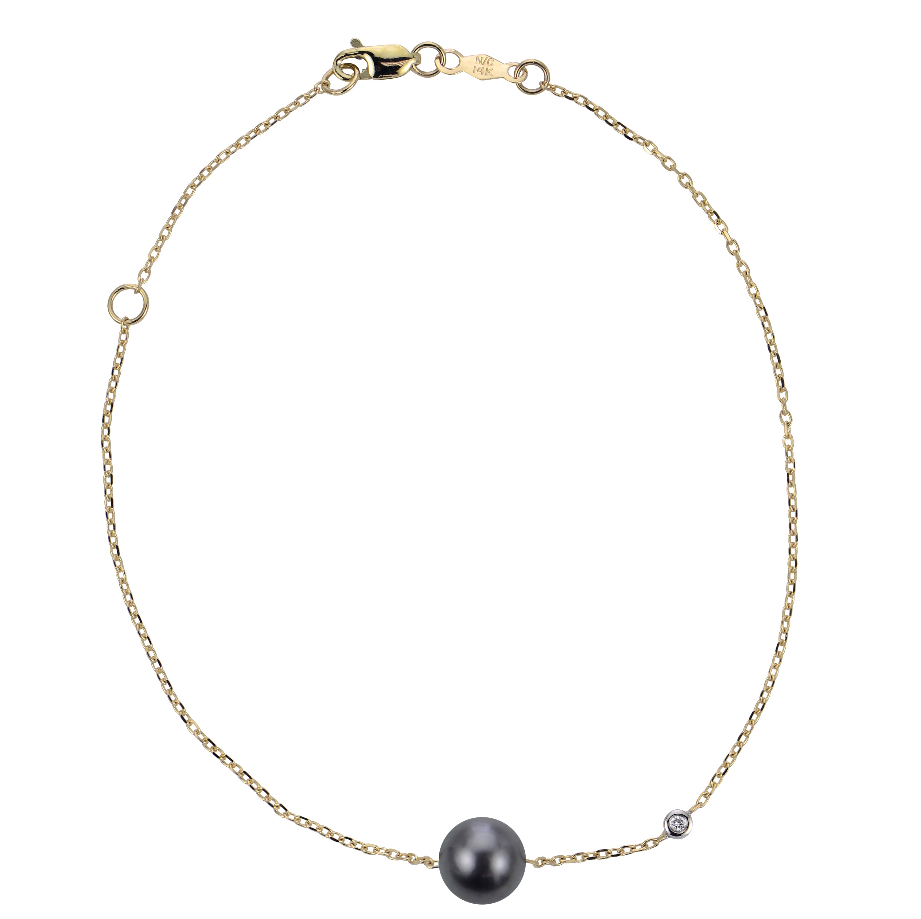 14KT Yellow Gold Tahitian Pearl Bracelet