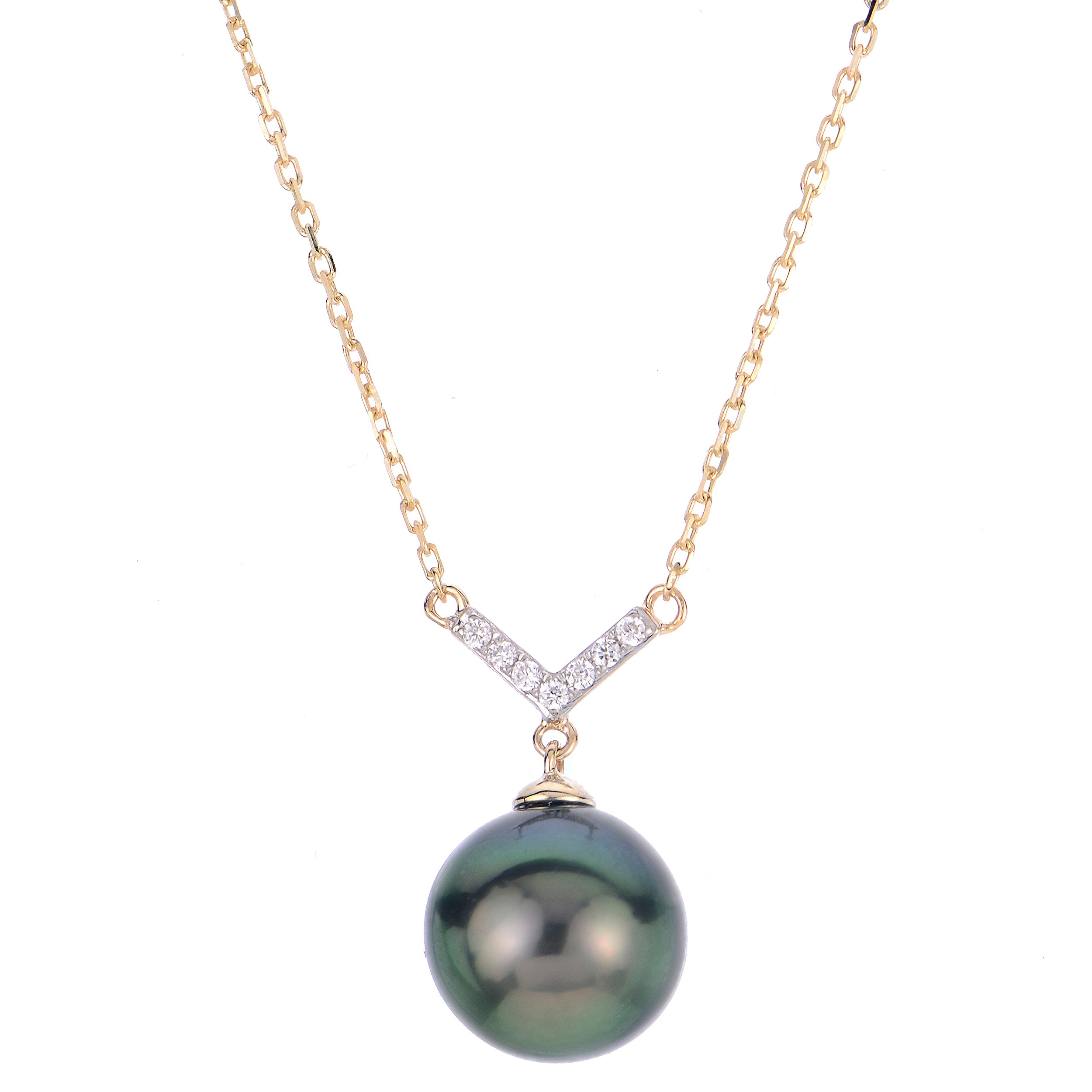 14KT Yellow Gold Tahitian Pearl Necklace