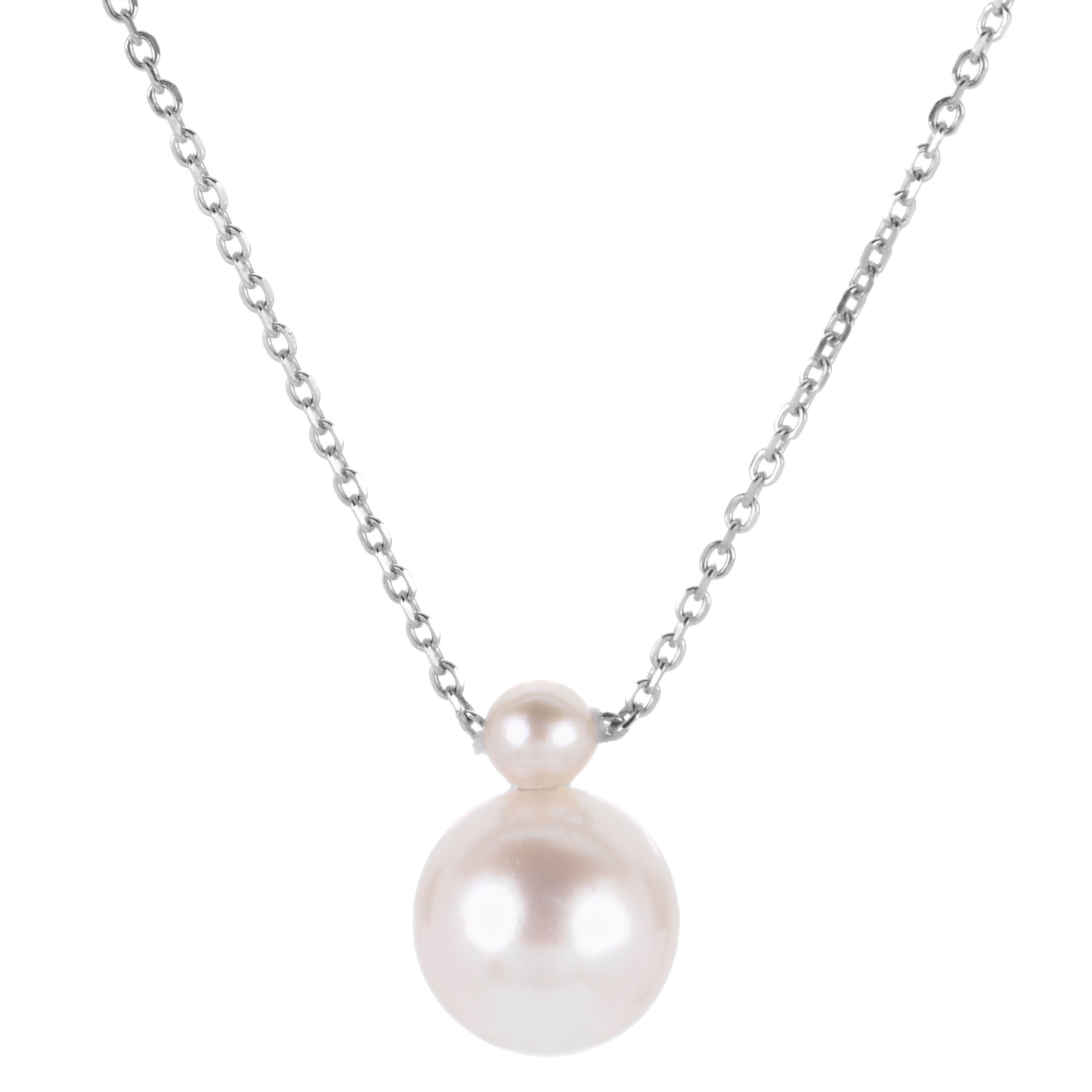14KT White Gold Freshwater Pearl Necklace