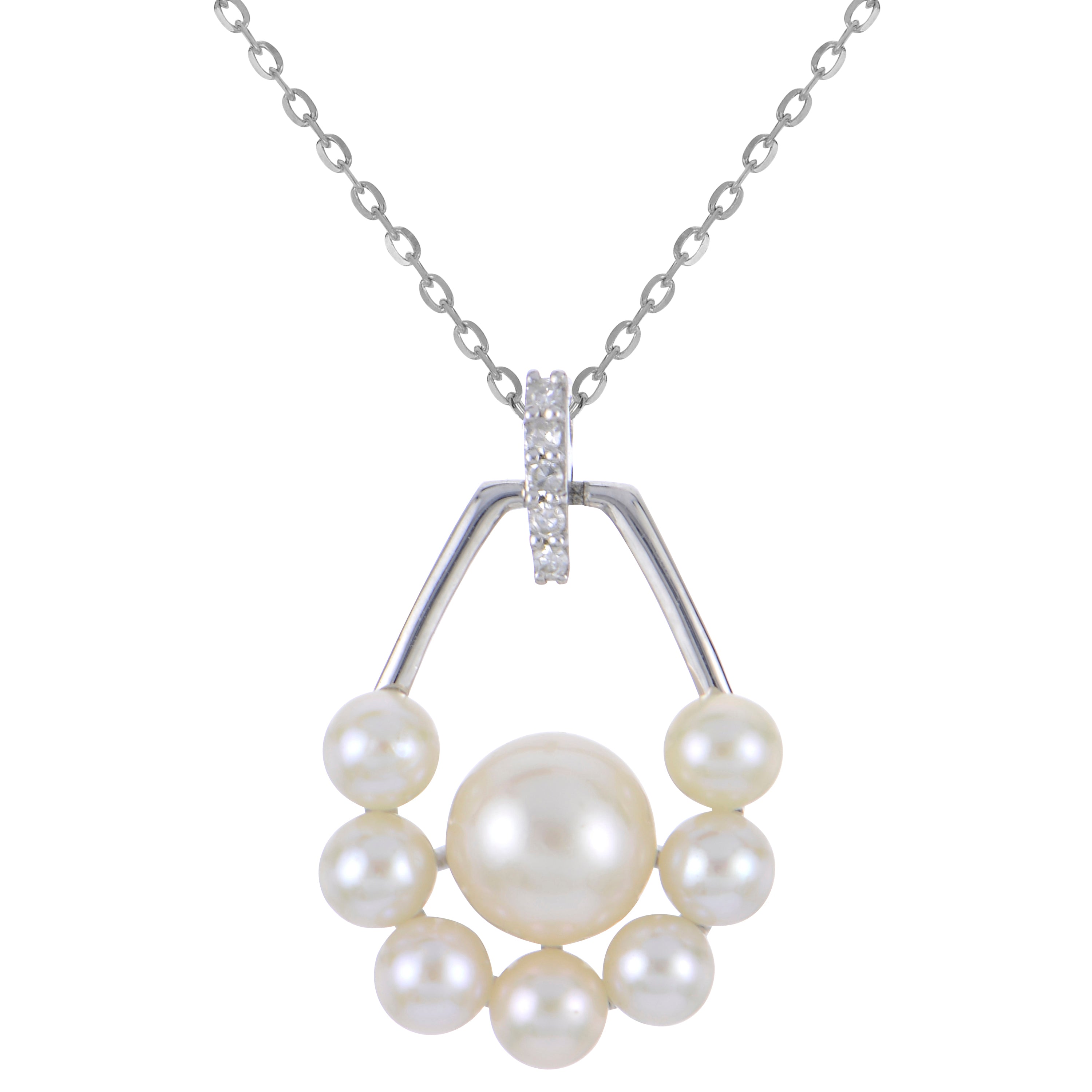 14KT White Gold Freshwater Pearl Necklace