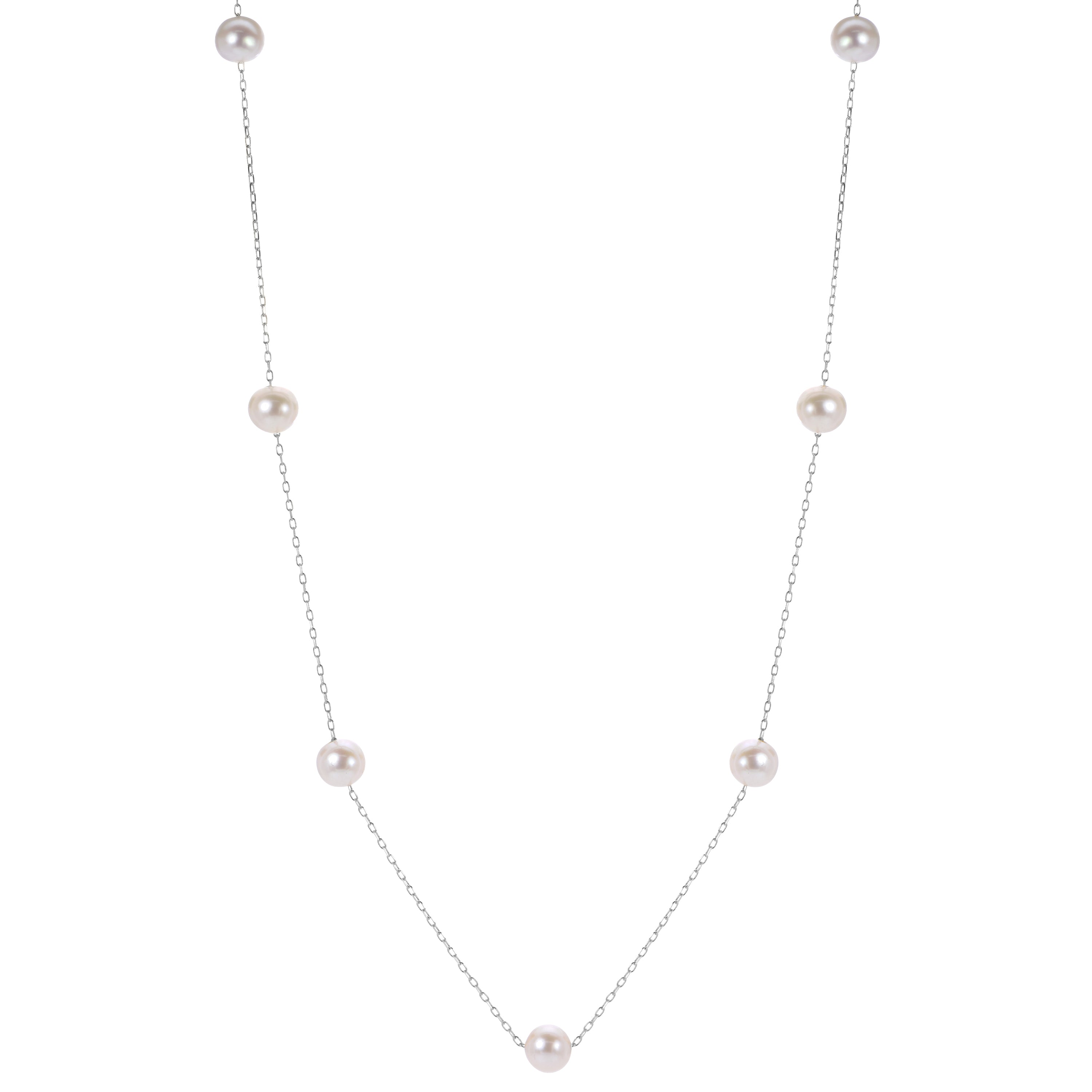 14KT White Gold Freshwater Pearl Necklace