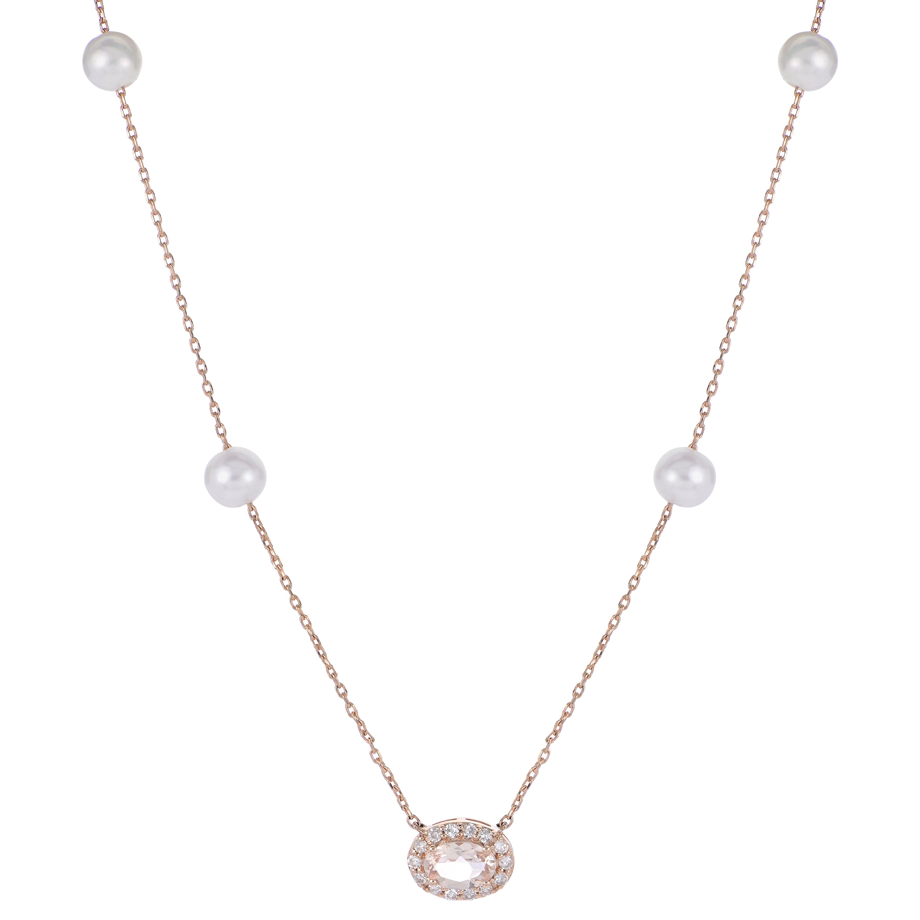 14KT Rose Gold Freshwater Pearl Necklace