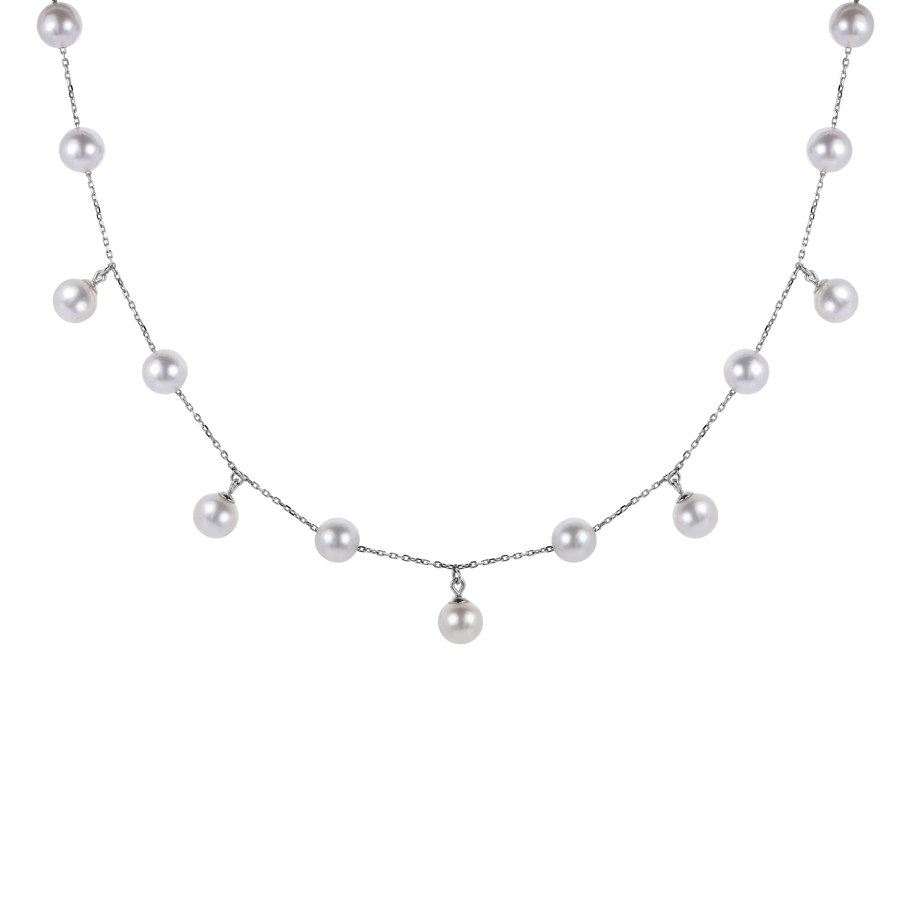 14KT White Gold Freshwater Pearl Necklace