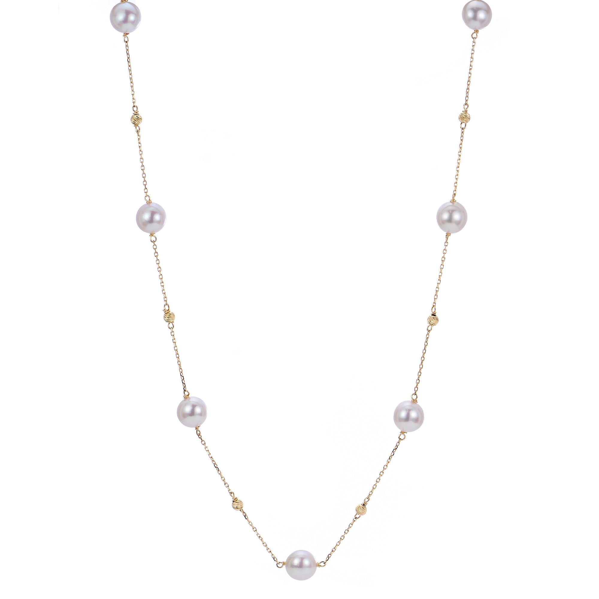 14KT Yellow Gold Akoya Pearl Necklace