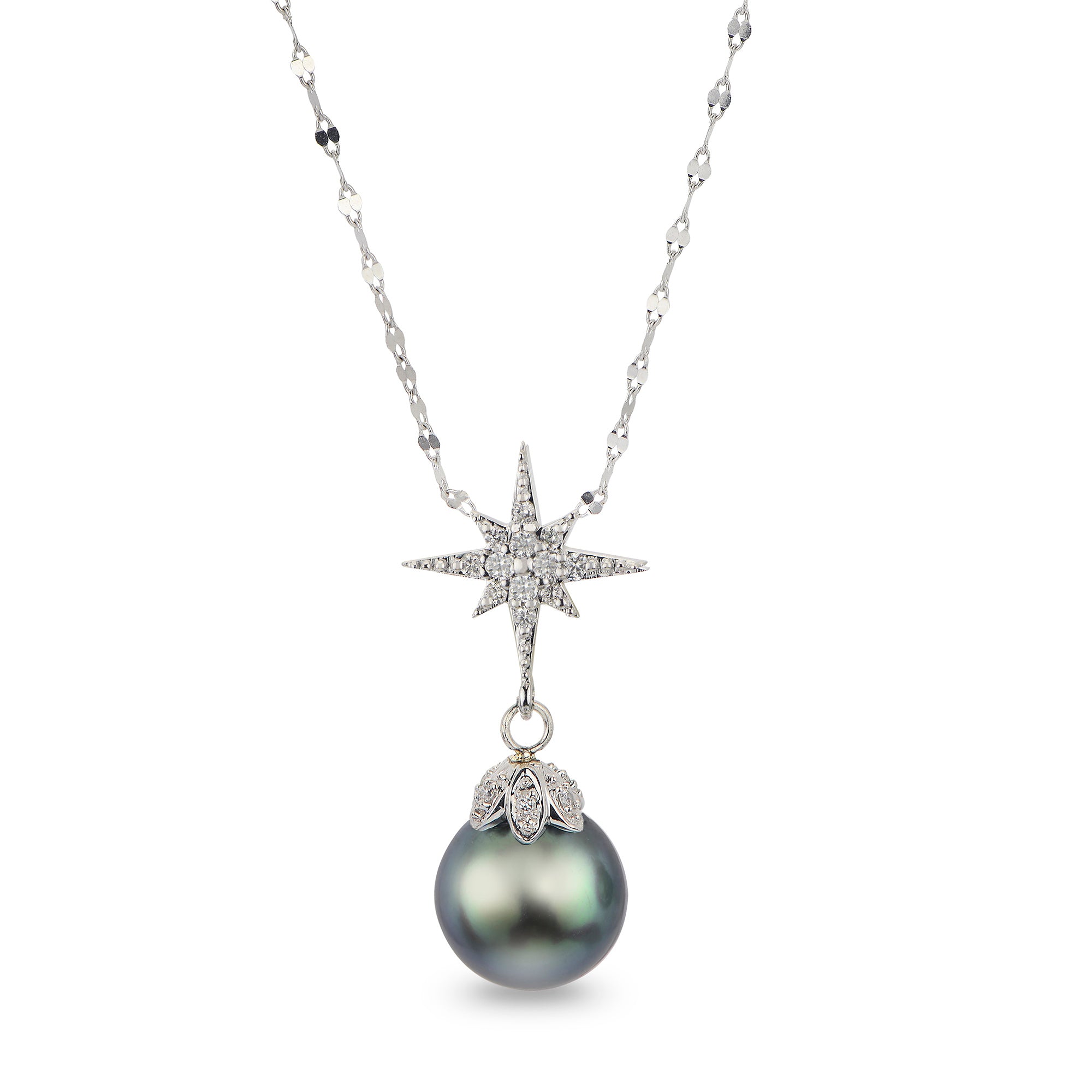 14KT White Gold Tahitian Pearl Necklace
