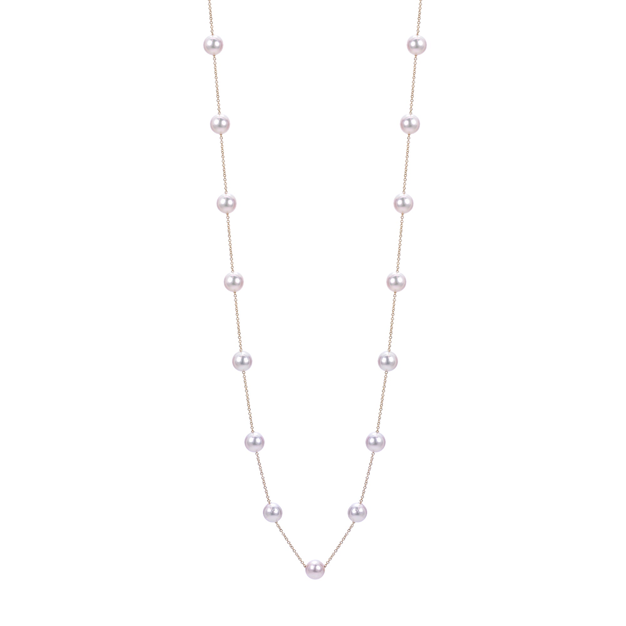 14KT Yellow Gold Akoya Pearl Necklace