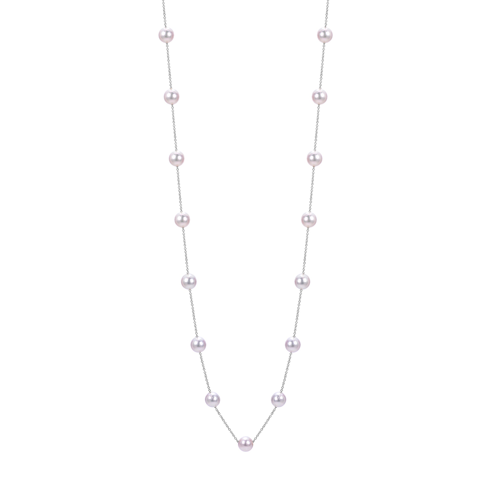 14KT White Gold Akoya Pearl Necklace
