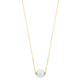 14KT Yellow Gold Akoya Pearl Solitaire Necklace
