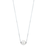 14KT White Gold Akoya Pearl Solitaire Necklace