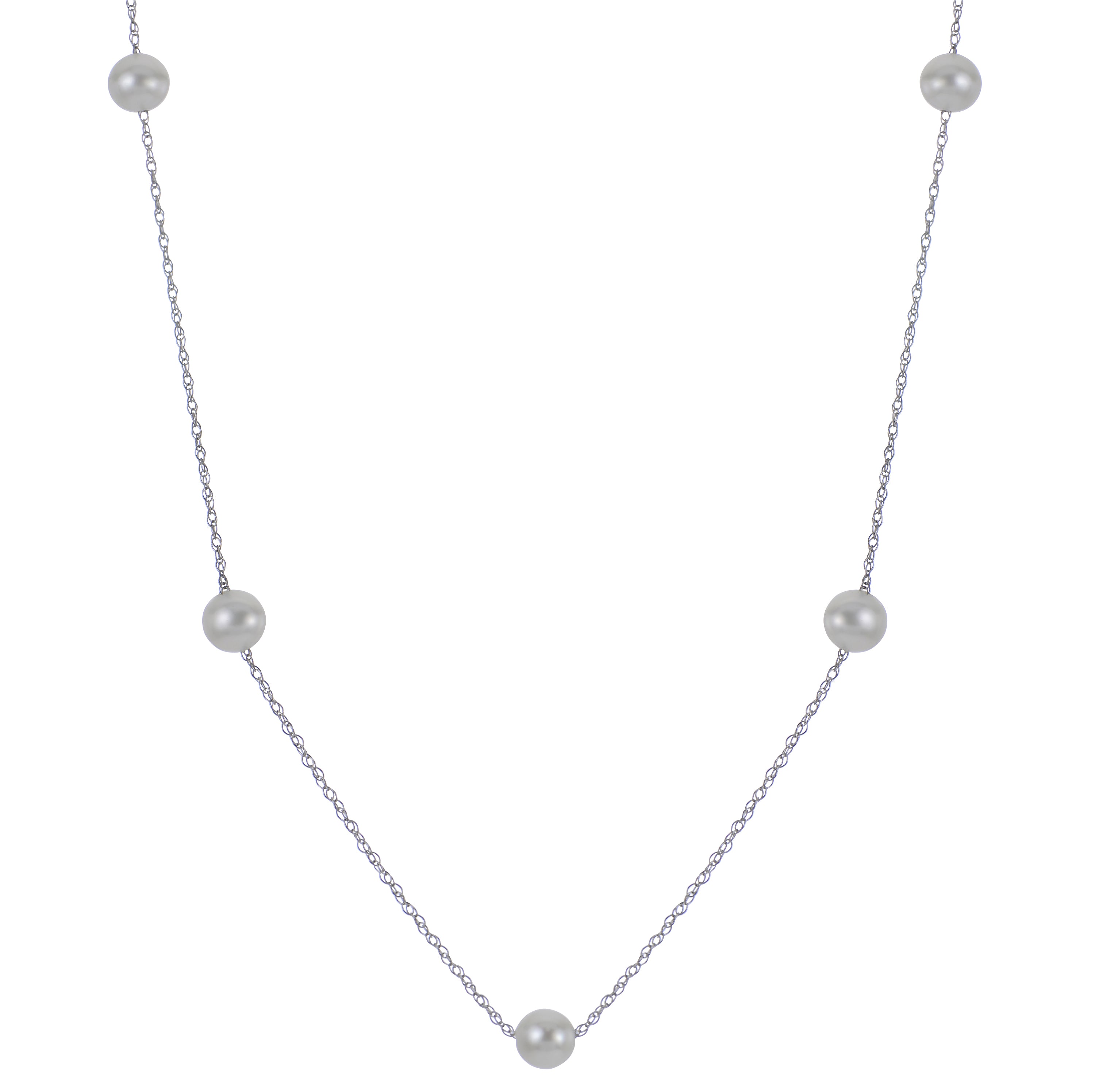 14KT White Gold Freshwater Pearl Necklace