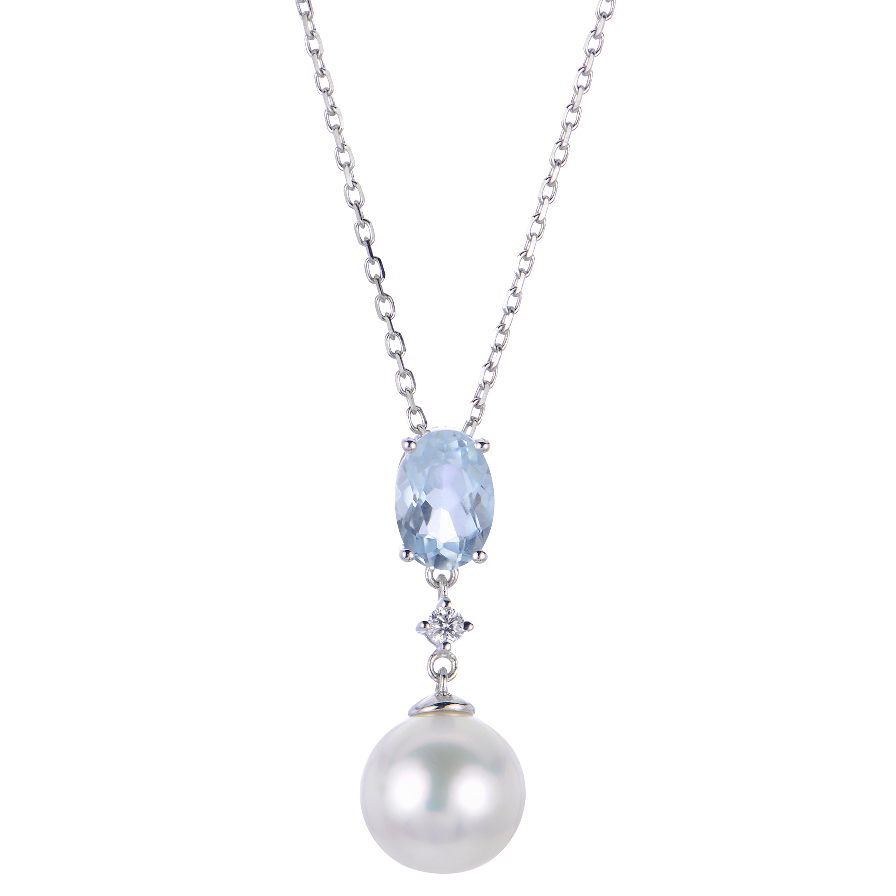 14KT White Gold Freshwater Pearl Pendant