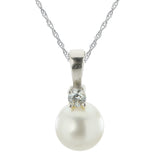 14KT White Gold Freshwater Pearl Pendant