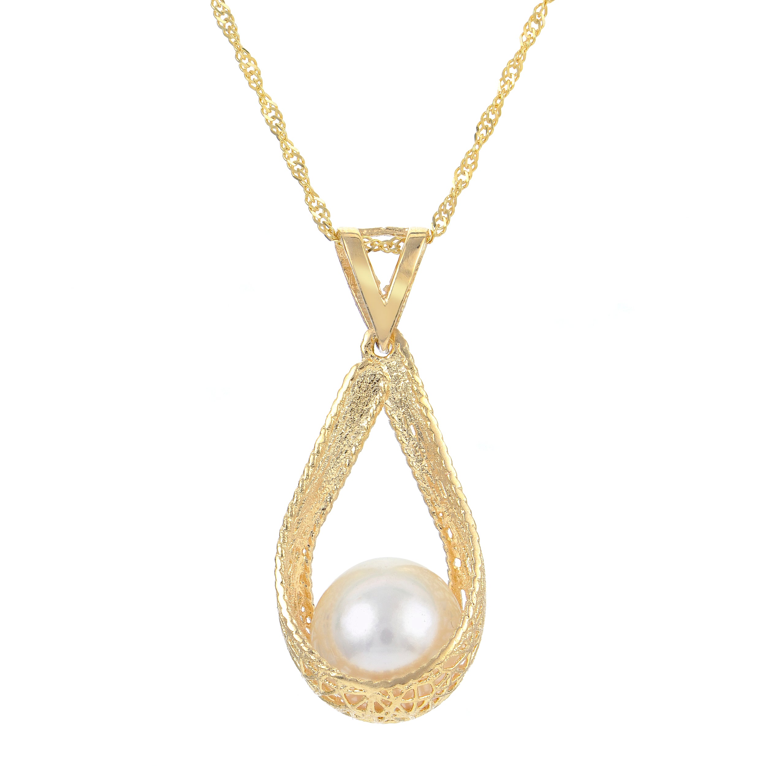 14KT Yellow Gold Freshwater Pearl Pendant
