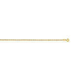 14K Gold 1mm Machine Rope Chain (Carded)