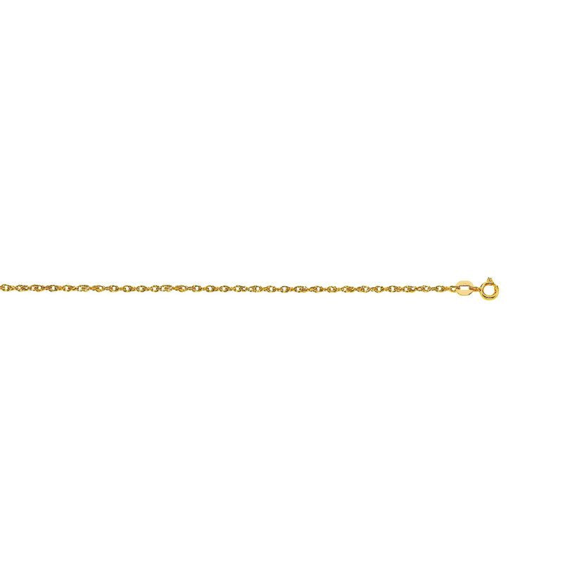 14K Gold 1mm Machine Rope Chain (Carded)
