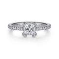 14K White Gold Cushion Cut Diamond Engagement Ring