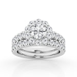 14K White Gold Lab Diamond Celestial Halo Engagement Ring