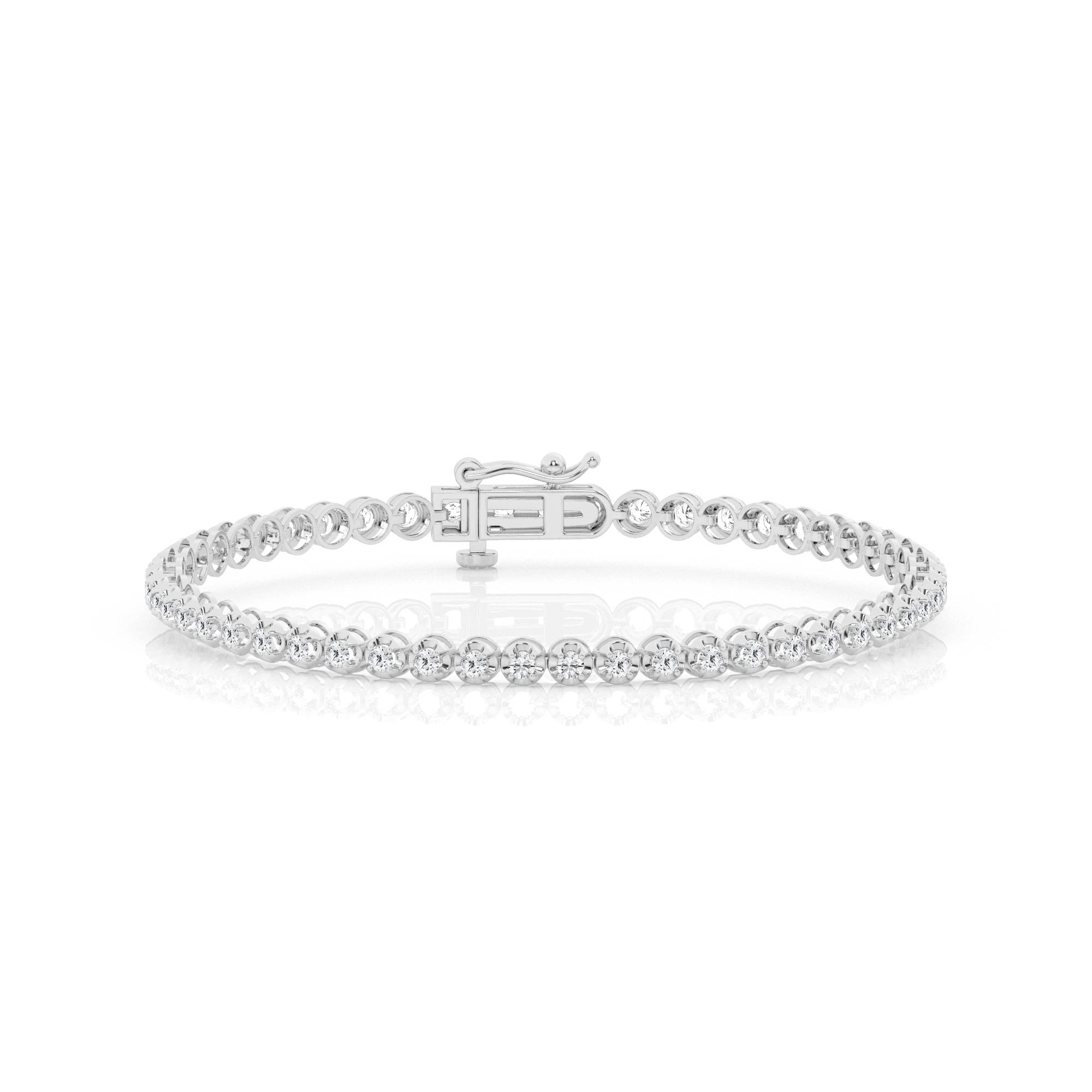 14K White Gold Lab Diamond Tennis Bracelet Sparkle