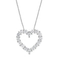 14K White Gold Lab Diamond Heart Pendant Necklace