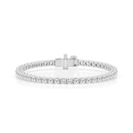 14K White Gold 4ctw Lab Diamond Round Tennis Bracelet