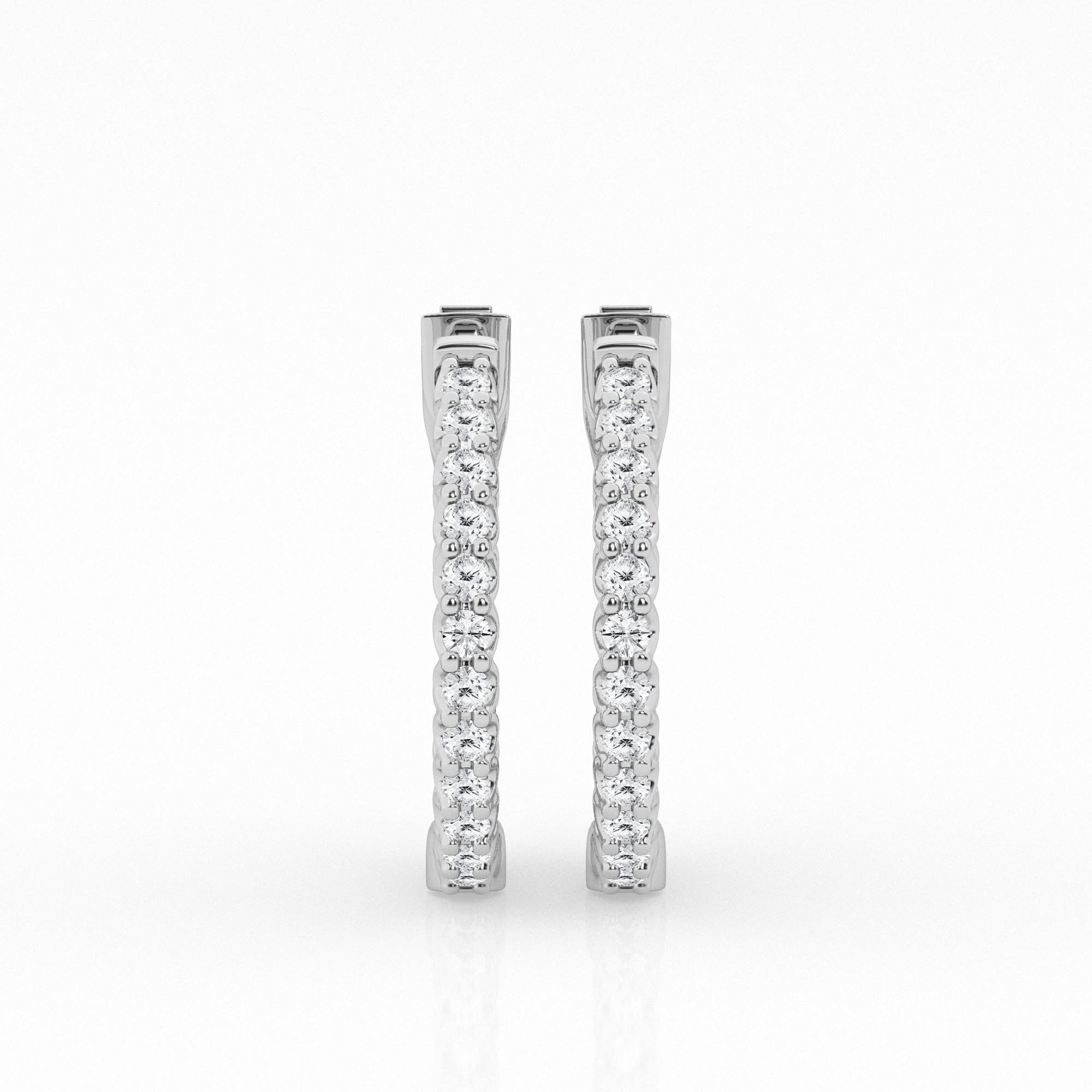 14K White Gold Lab Diamond Hoop Earrings (2.5 cttw)