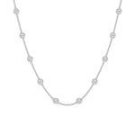 14K Yellow Gold Lab Diamond Stationed Necklace