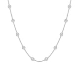 14K Yellow Gold Lab Diamond Stationed Necklace