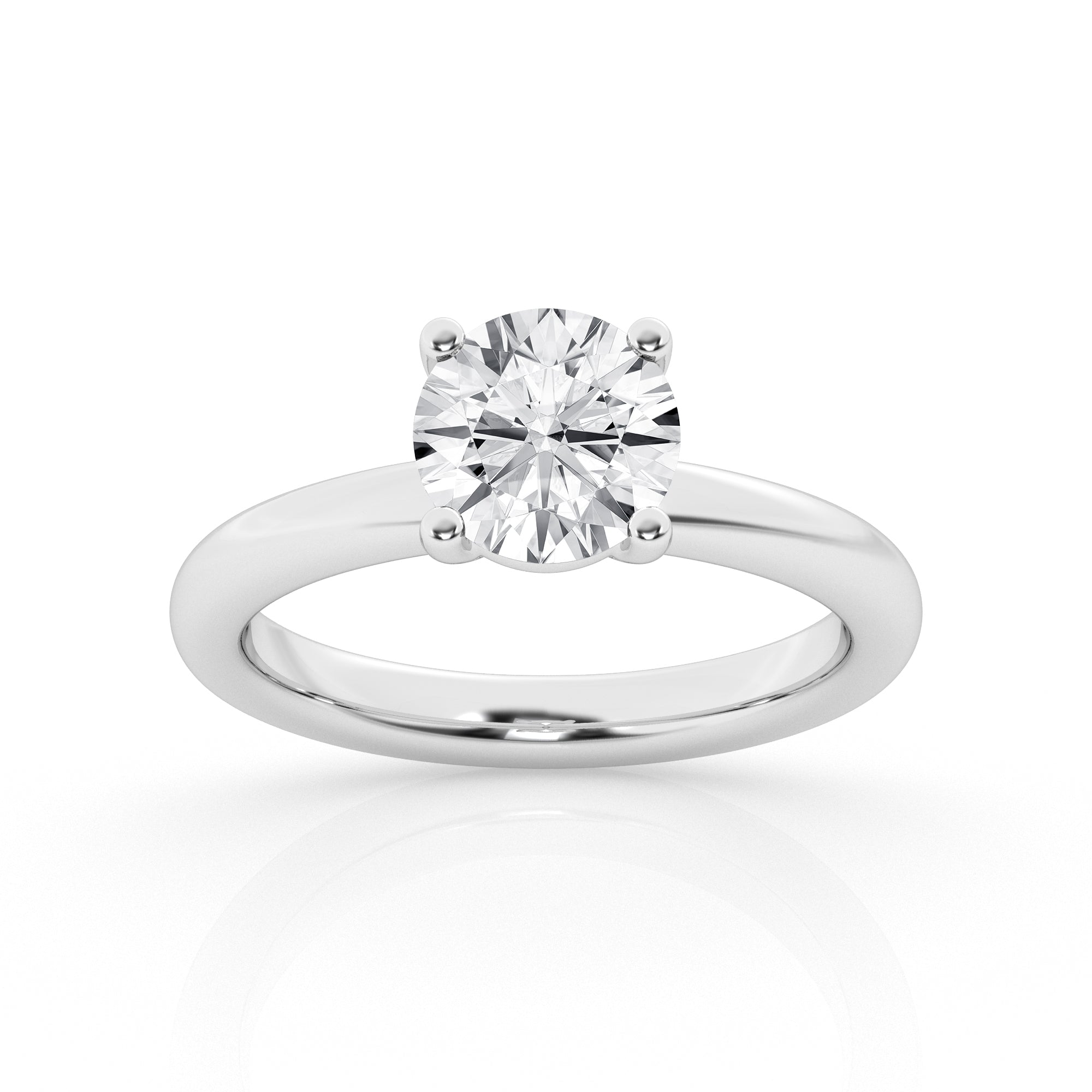 14K White Gold 1ct Lab Diamond Solitaire Ring
